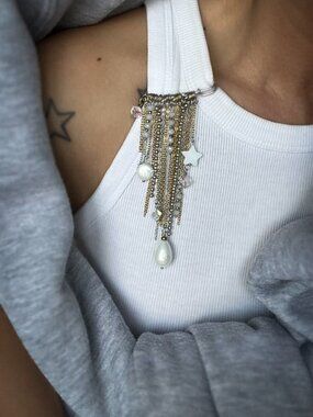 oversized safety pin brooch NWOT